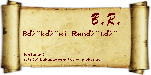 Békési Renátó névjegykártya